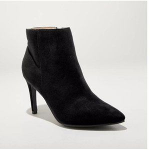Norelle Black Microsuede Stiletto Pointed Bootie